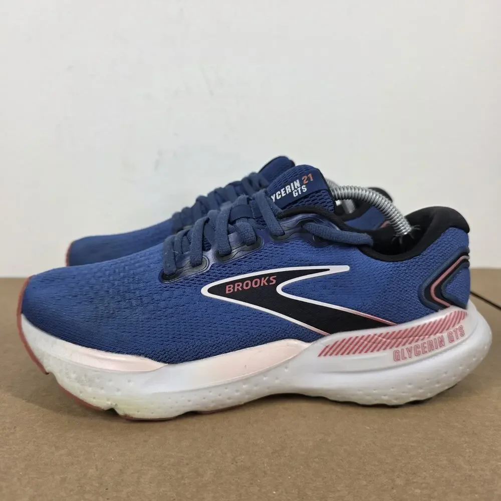 Brooks Glycerin 21 Blue Icy Pink Womens Blue Size 9 Running Shoes 1204091B496
